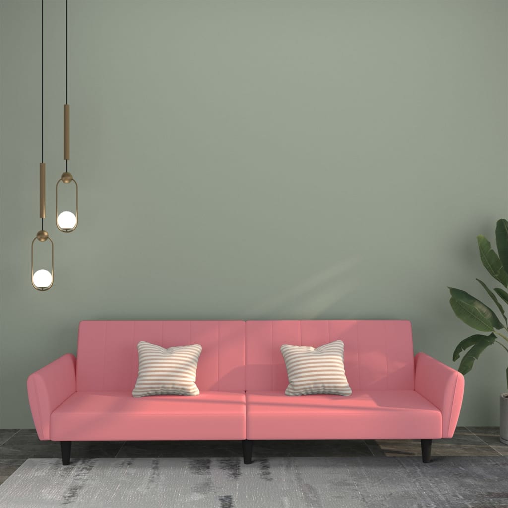 Slaapbank 2-zits fluweel roze is nu te koop bij PeponiXL, paradijselijk wonen!
