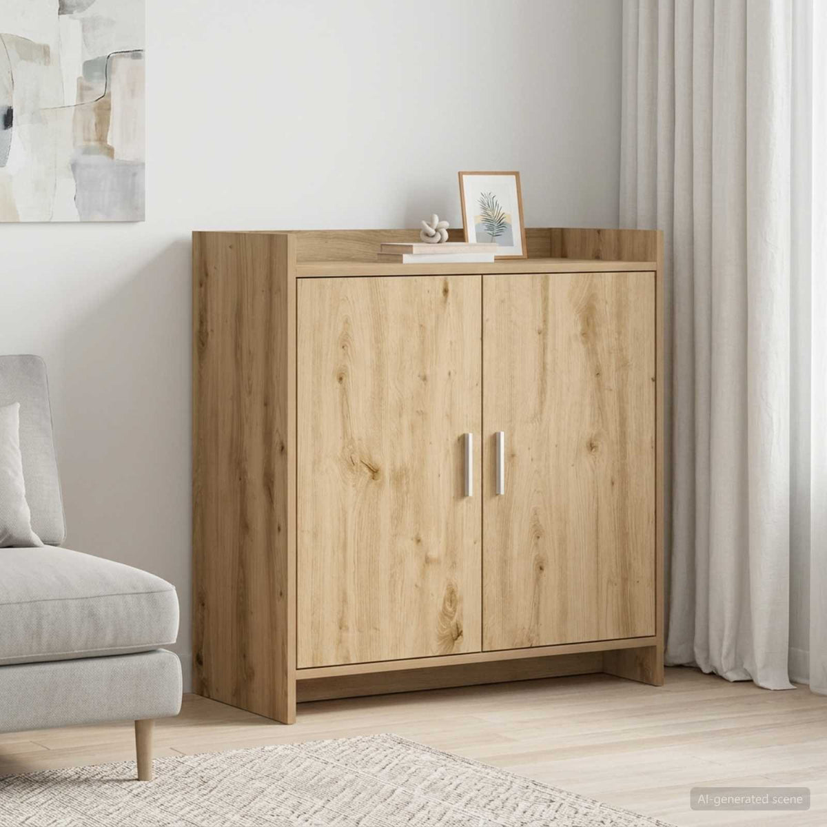 Dressoir Artisanaal eiken 72 x 36 x 80 cm Bewerkt hout is nu te koop bij PeponiXL, paradijselijk wonen!