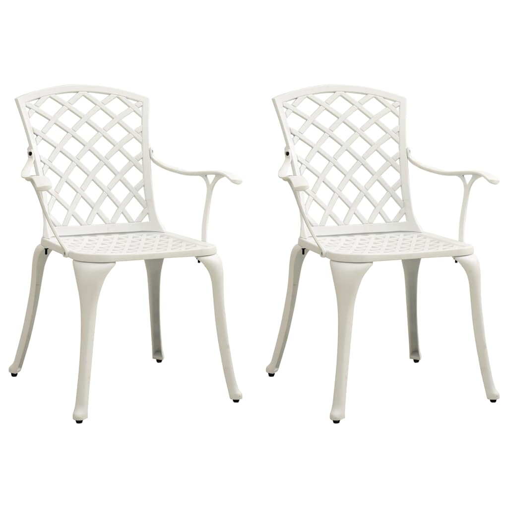 Tuinstoelen 2 st gietaluminium wit is nu te koop bij PeponiXL, paradijselijk wonen!