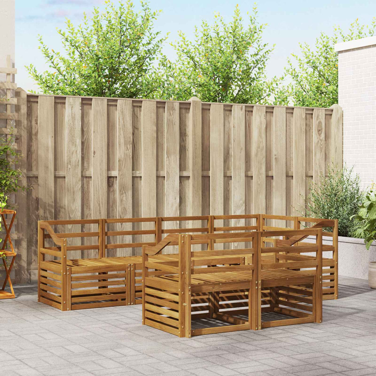 Hoekbank Set 7 pcs Naturel is nu te koop bij PeponiXL, paradijselijk wonen!