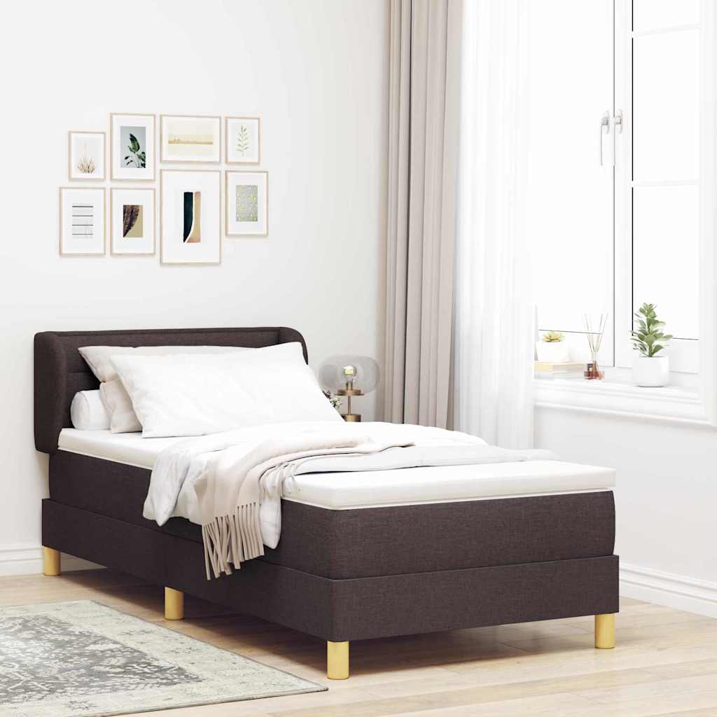 Boxspringbed met matras Donkerbruin 80 x 200 cm Stof is nu te koop bij PeponiXL, paradijselijk wonen!