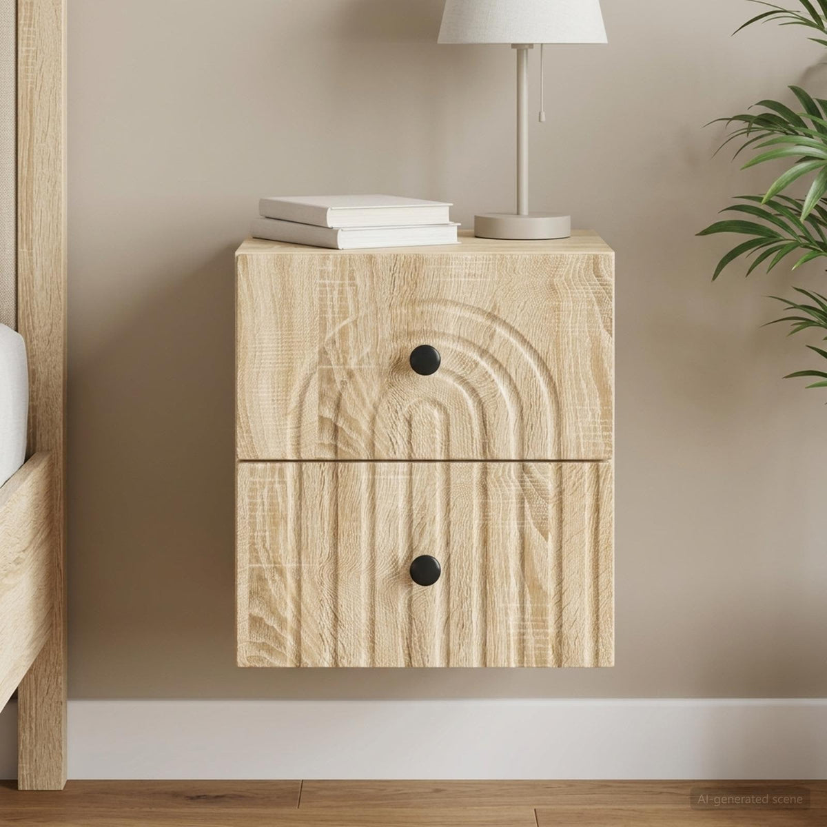 Wandbeugel Bedkast Sonoma Eiken 33 x 34,5 x 40 cm Bewerkt hout is nu te koop bij PeponiXL, paradijselijk wonen!