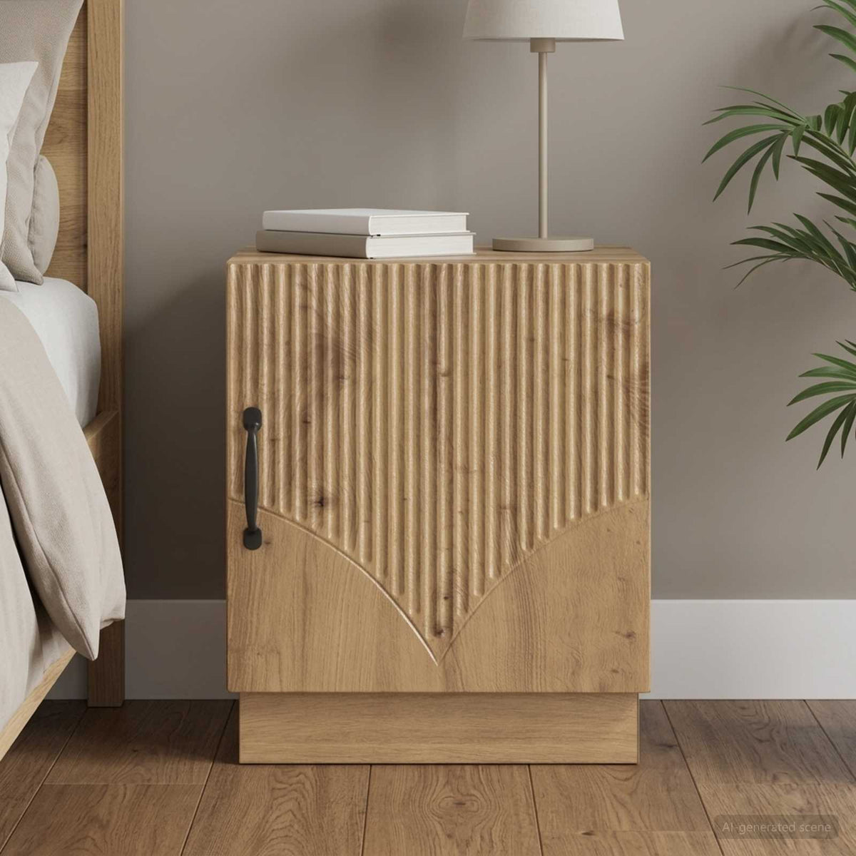 Nachtkastje Artisanaal eiken 43 x 34,5 x 47 cm Bewerkt hout is nu te koop bij PeponiXL, paradijselijk wonen!