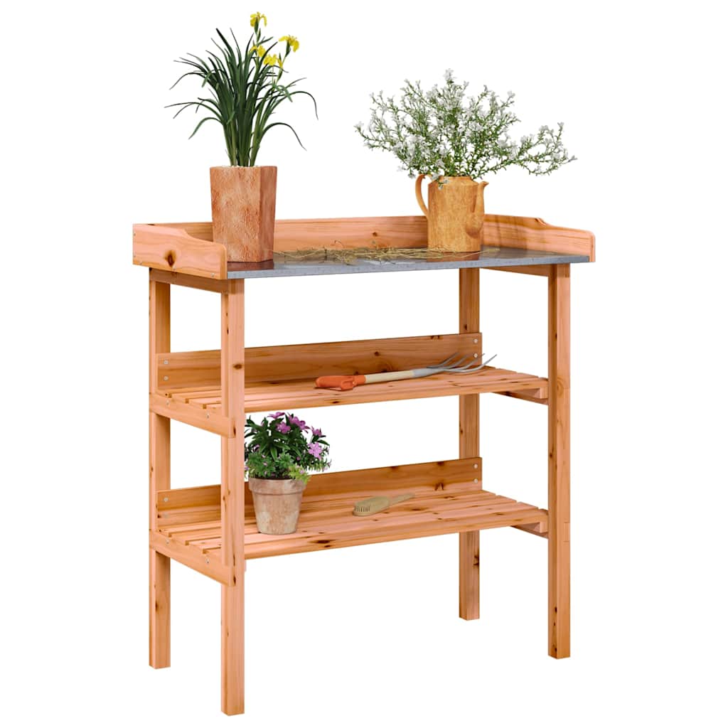 Plantentafel met schappen 78x38x82,5 cm vurenhout bruin is nu te koop bij PeponiXL, paradijselijk wonen!