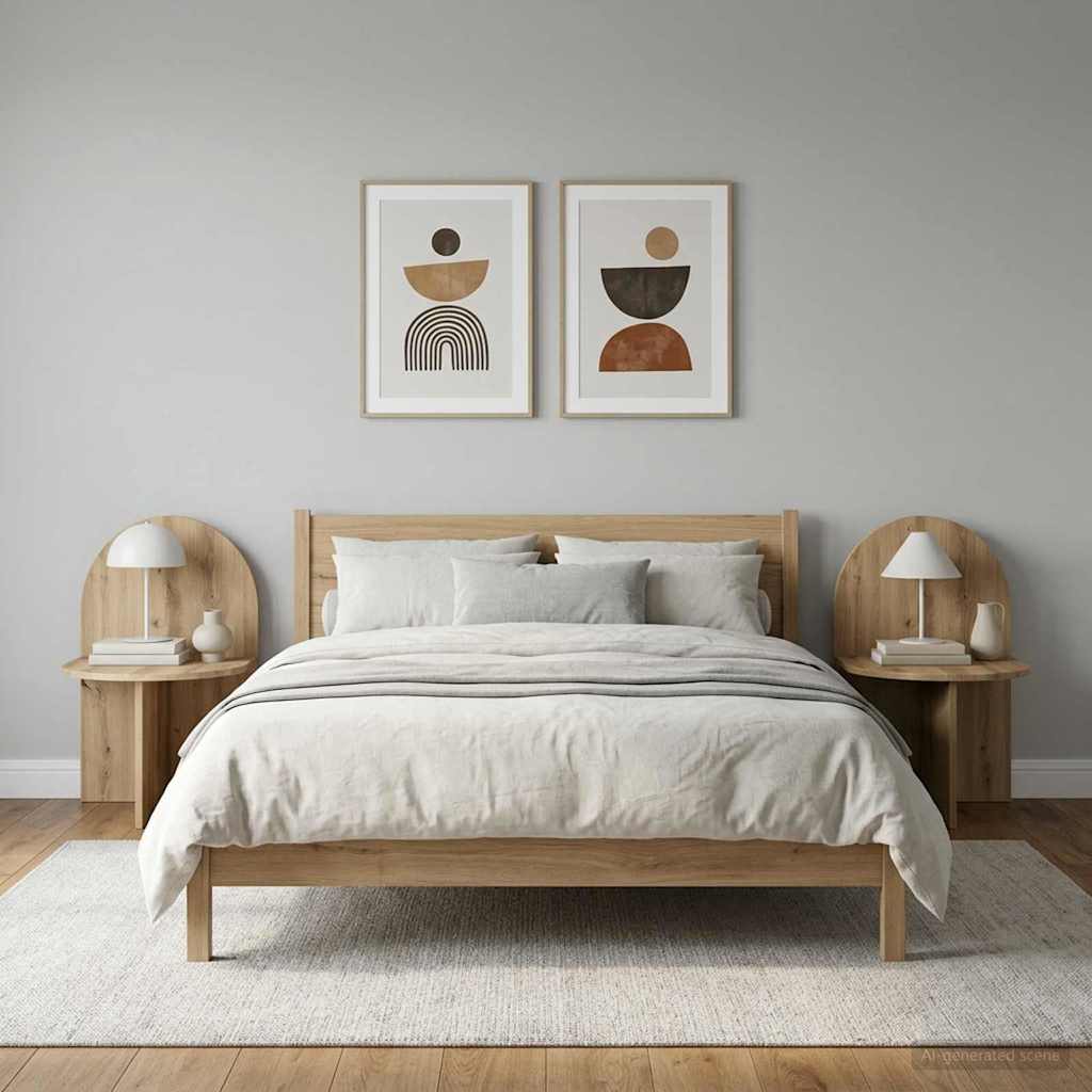 Nachtkastje 2 pcs Artisanaal eiken 48 x 49 x 65 cm is nu te koop bij PeponiXL, paradijselijk wonen!