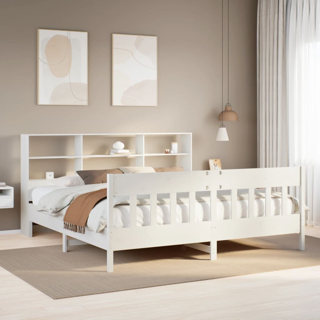 Bedframe zonder matras massief grenenhout wit 180x200 cm is nu te koop bij PeponiXL, paradijselijk wonen!