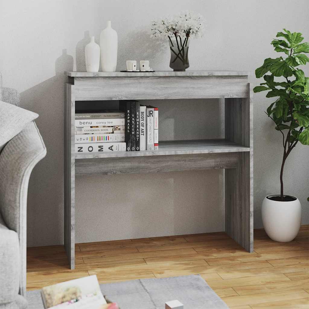 Wandtafel 80x30x80 cm bewerkt hout grijs sonoma eikenkleurig is nu te koop bij PeponiXL, paradijselijk wonen!