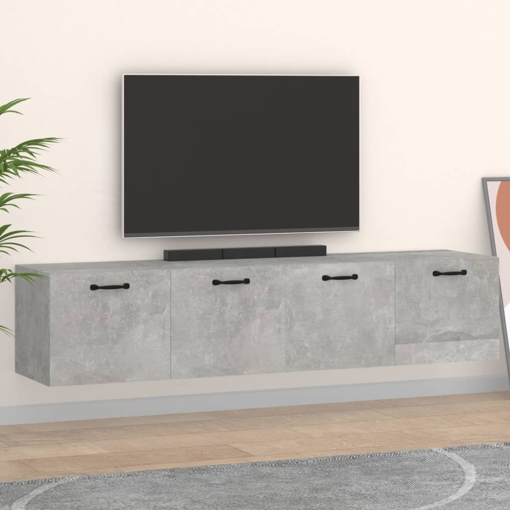 Wandkasten 2 st 60x36,5x35 cm bewerkt hout betongrijs is nu te koop bij PeponiXL, paradijselijk wonen!