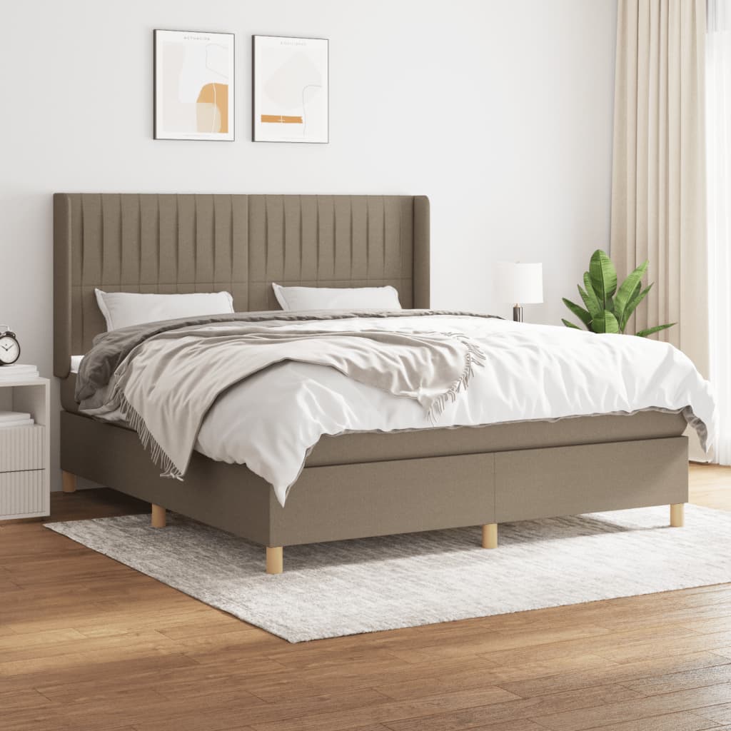Boxspring met matras stof taupe 160x200 cm is nu te koop bij PeponiXL, paradijselijk wonen!