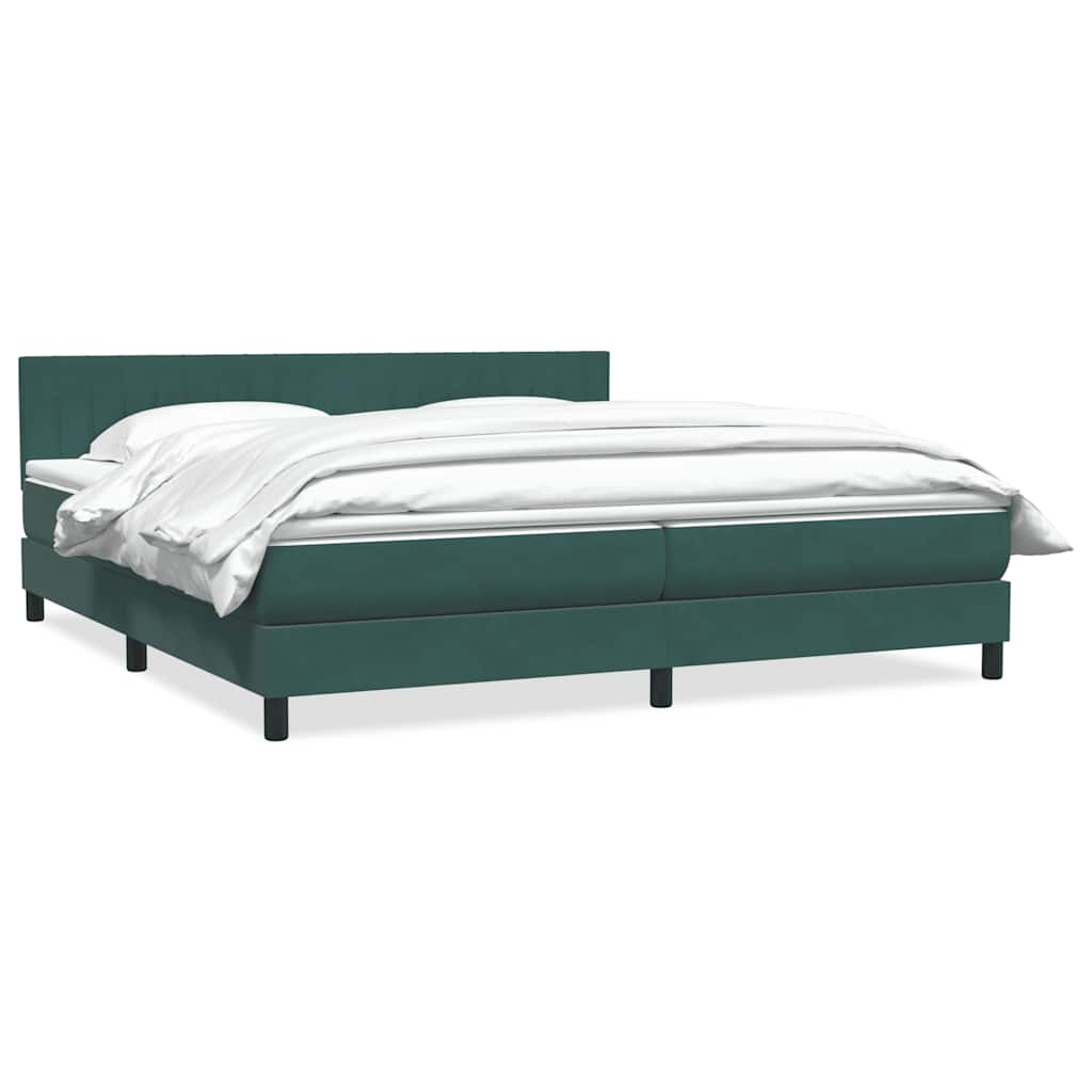 Boxspring met matras fluweel donkergroen 180x220 cm is nu te koop bij PeponiXL, paradijselijk wonen!