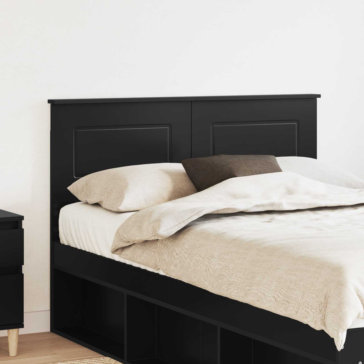 Hoofdbord Zwart Eiken Bewerkt hout is nu te koop bij PeponiXL, paradijselijk wonen!
