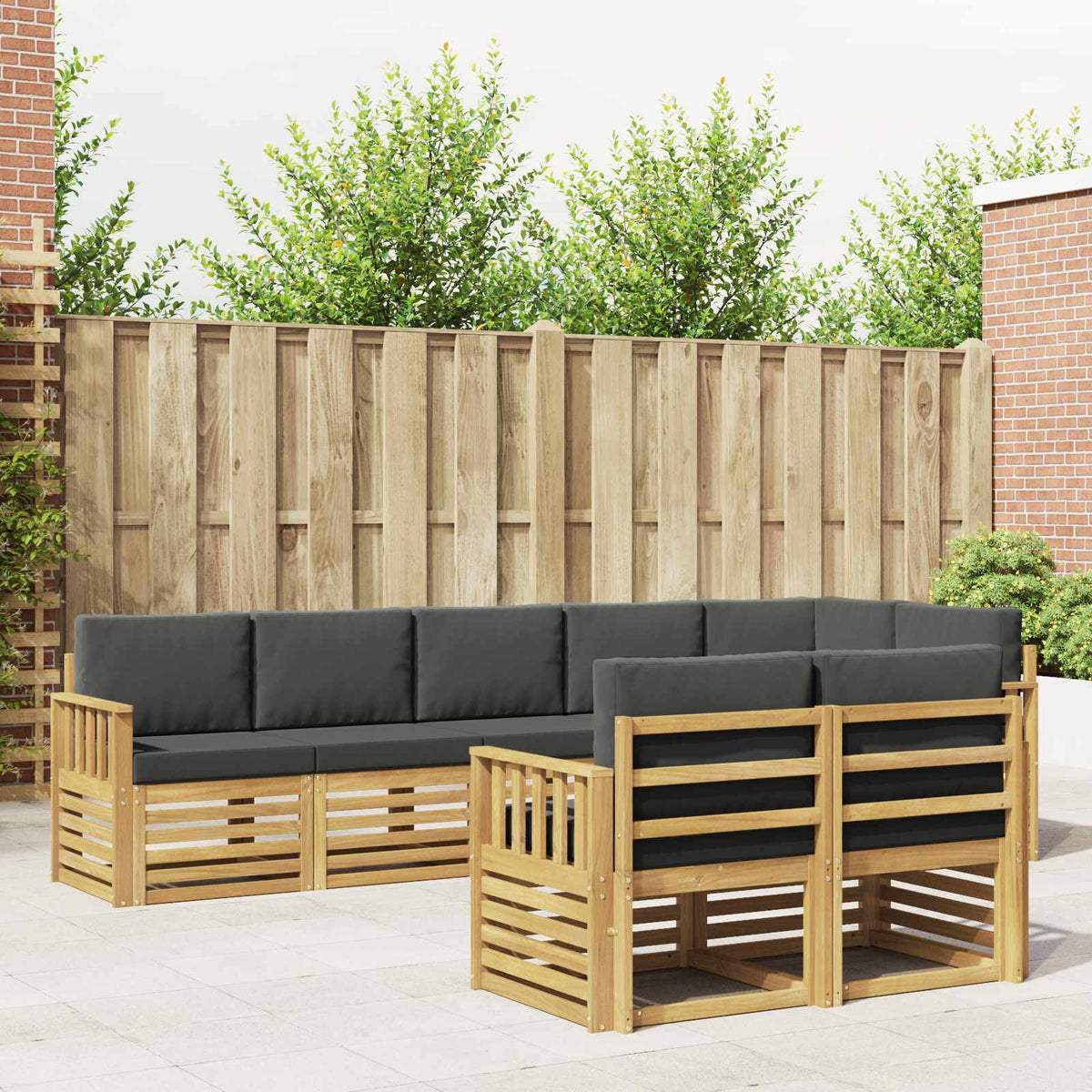 Buiten bankenset 8 pcs Wit en antracietkleurig is nu te koop bij PeponiXL, paradijselijk wonen!