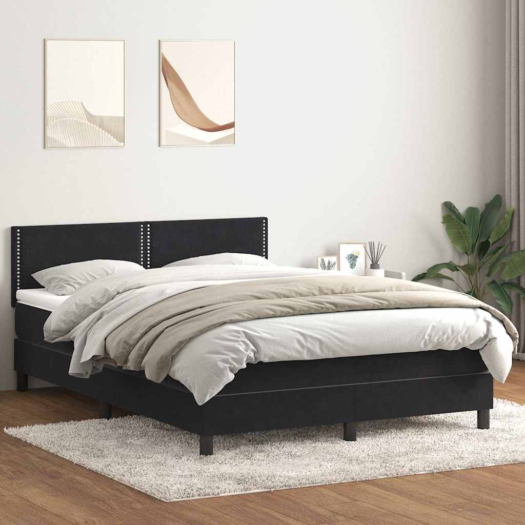 Boxspring met matras fluweel zwart 160x210 cm is nu te koop bij PeponiXL, paradijselijk wonen!