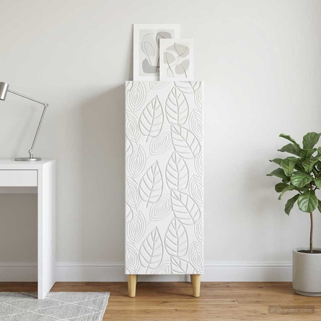 Dressoir Wit 33 x 34,5 x 90 cm Bewerkt hout is nu te koop bij PeponiXL, paradijselijk wonen!