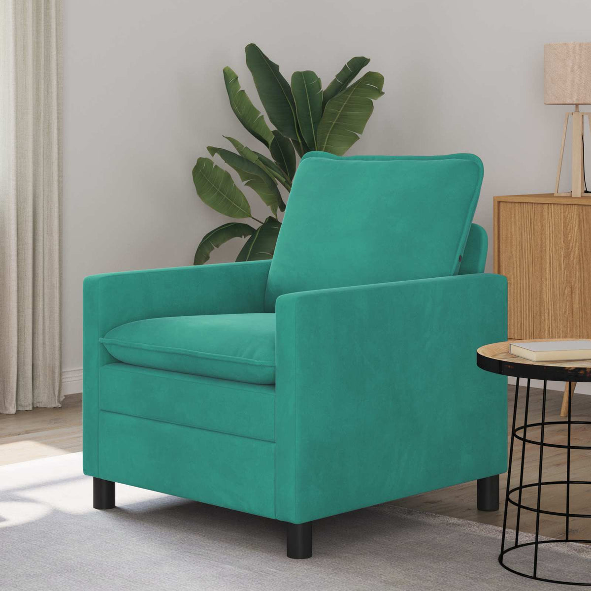 Bank Turquoise 76 x 81 x 87,5 cm Fluweel is nu te koop bij PeponiXL, paradijselijk wonen!