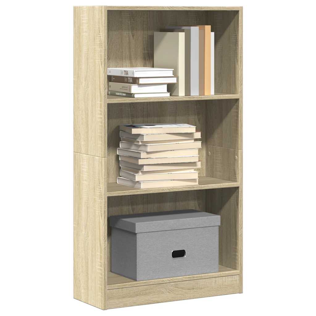 Boekenkast 60x24x109 cm bewerkt hout sonoma eikenkleurig is nu te koop bij PeponiXL, paradijselijk wonen!