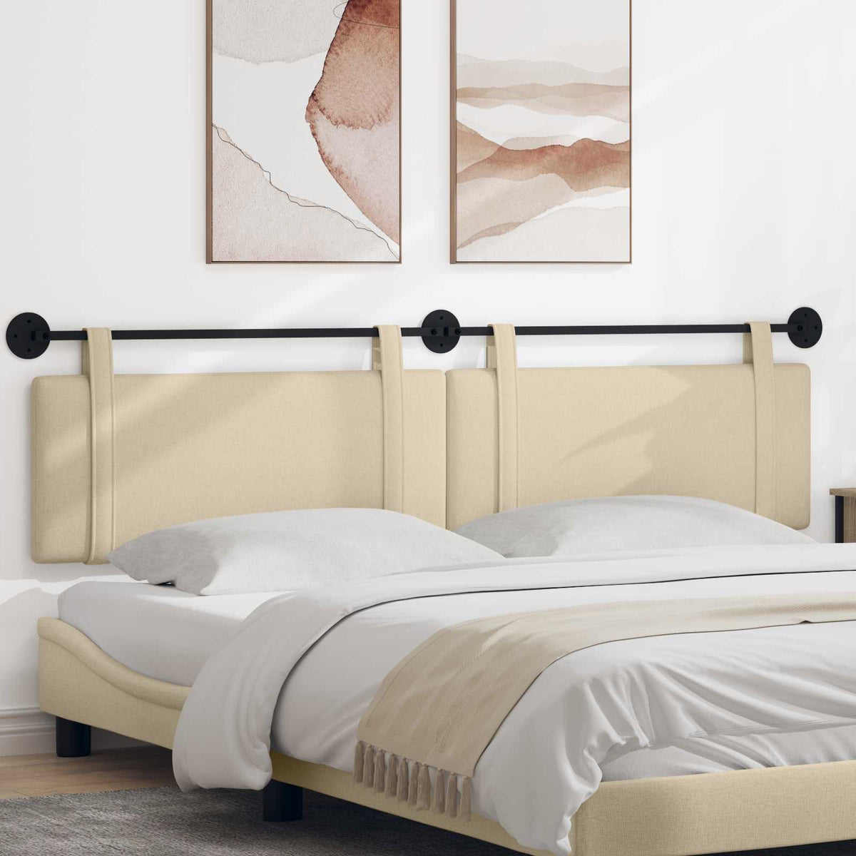 Hangend hoofdbord Crème Stof is nu te koop bij PeponiXL, paradijselijk wonen!