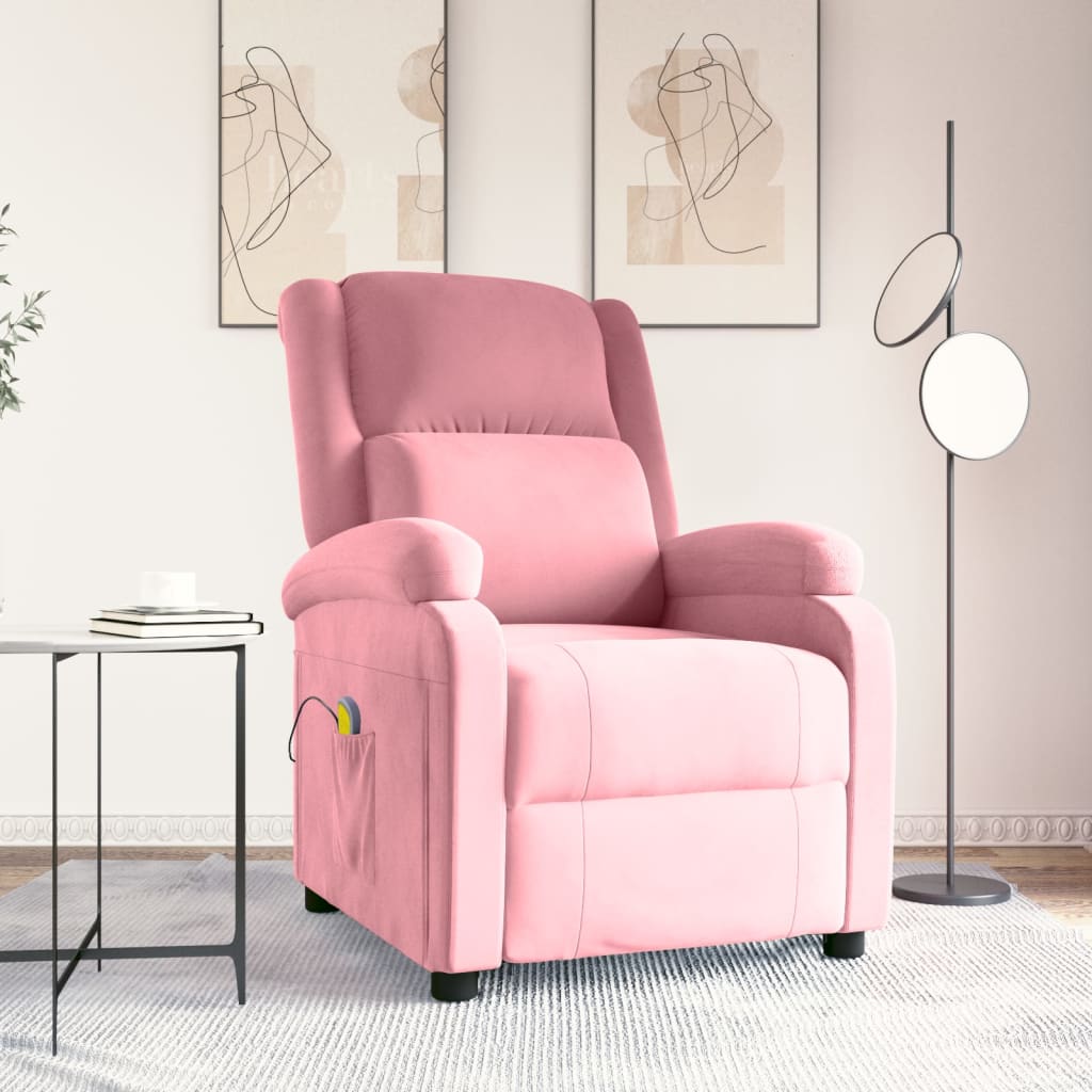 Massagestoel fluweel roze is nu te koop bij PeponiXL, paradijselijk wonen!