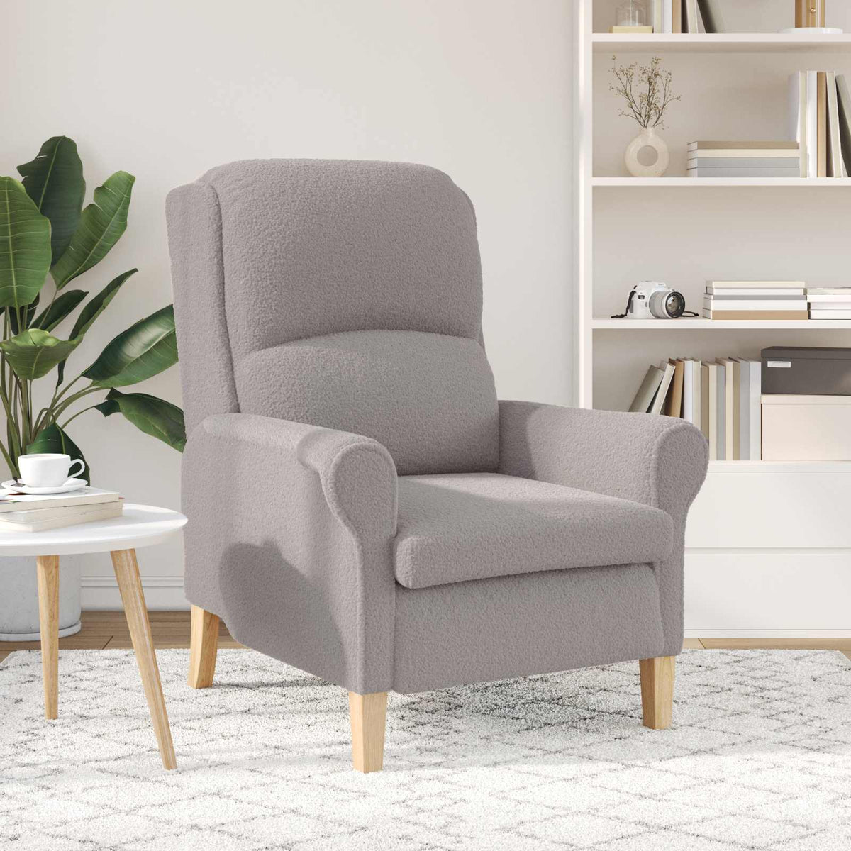 Fauteuil Lichtgrijs Zachte Sherpa stof is nu te koop bij PeponiXL, paradijselijk wonen!