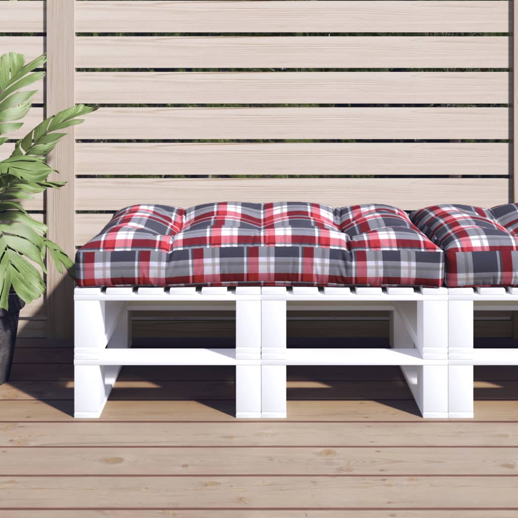 Palletkussen 120x80x12 cm stof ruitpatroon rood is nu te koop bij PeponiXL, paradijselijk wonen!