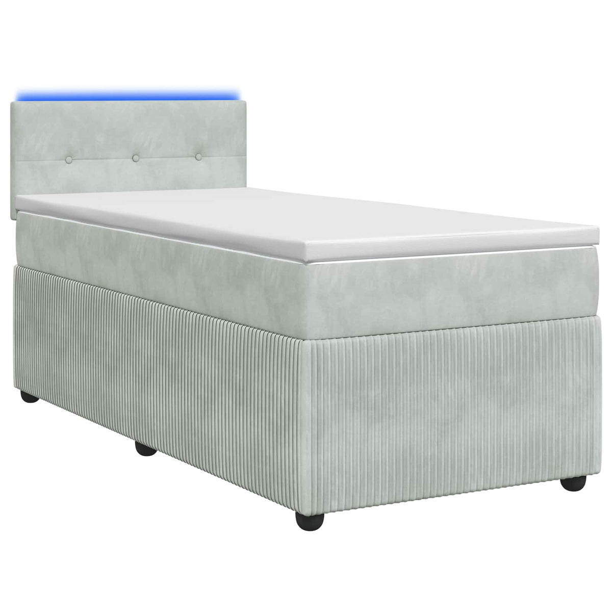 Boxspringbed met matras Lichtgrijs 100 x 200 cm Fluweel is nu te koop bij PeponiXL, paradijselijk wonen!