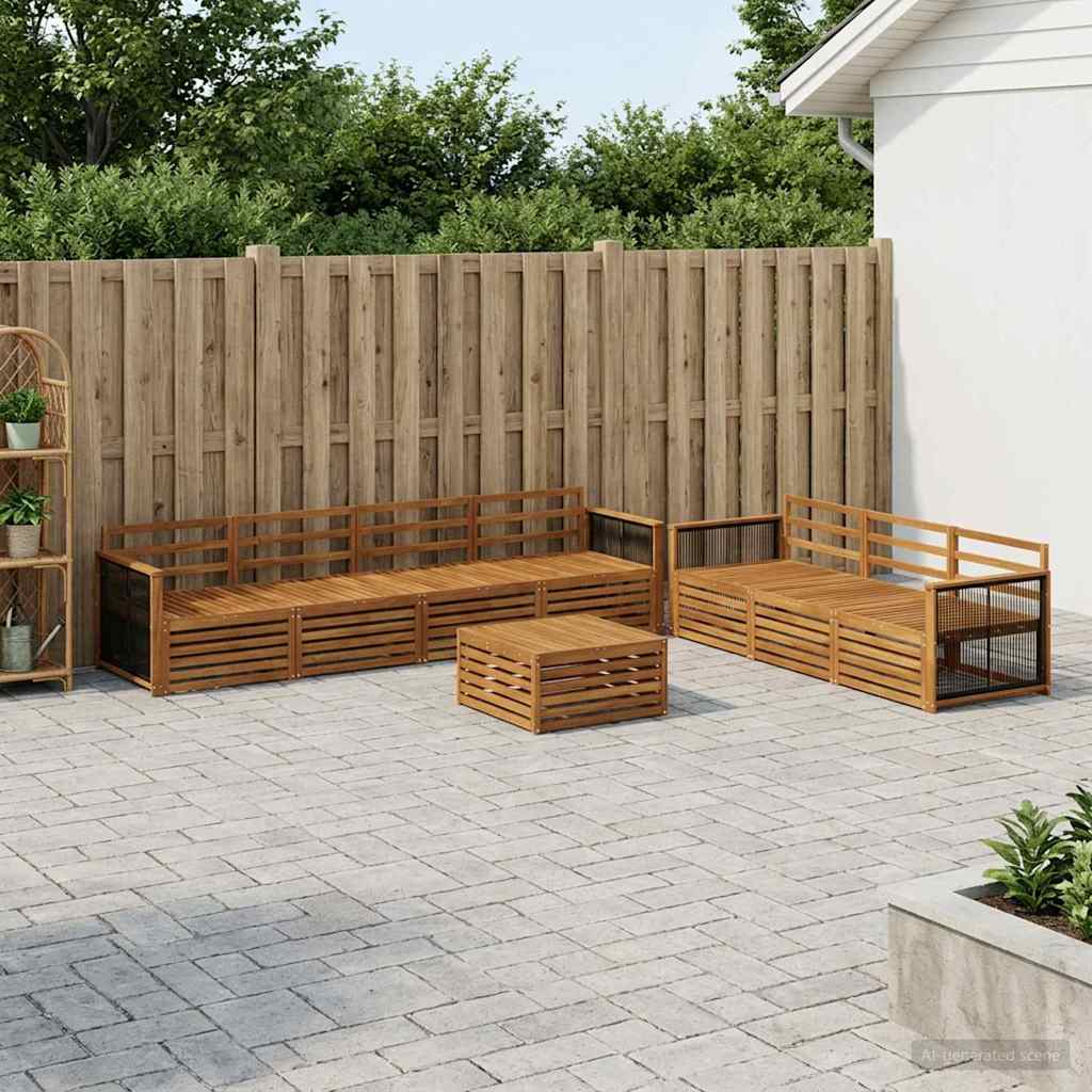 Buiten bankenset 8 pcs Naturel Massief Acaciahout is nu te koop bij PeponiXL, paradijselijk wonen!