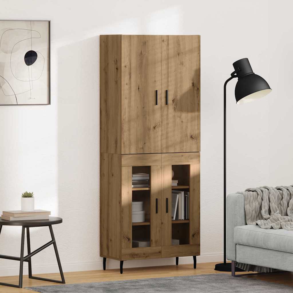 Hoge kast 2 pcs Oud Hout 69,5 x 34 x 180 cm Bewerkt hout is nu te koop bij PeponiXL, paradijselijk wonen!