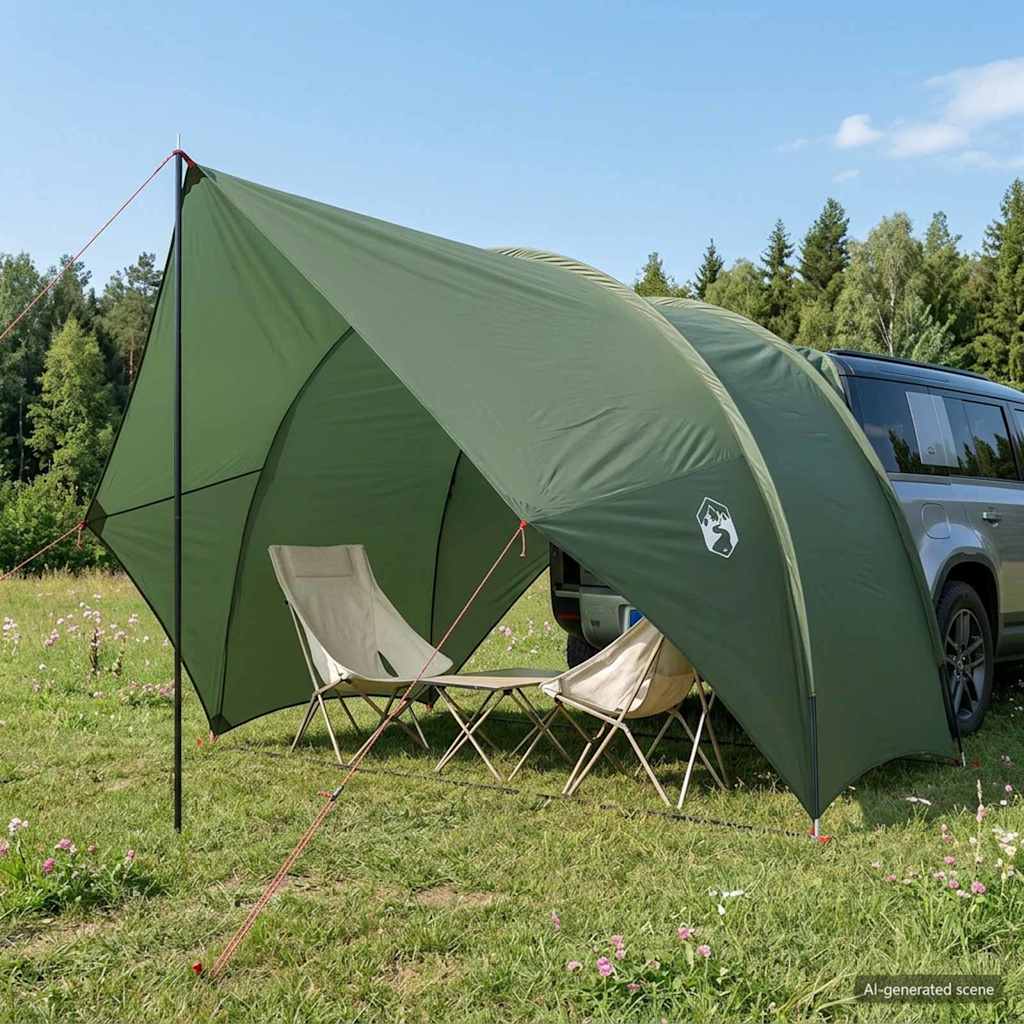 Tailgate Luifel Waterdicht Legergroen 405 x 280 x 220 cm is nu te koop bij PeponiXL, paradijselijk wonen!