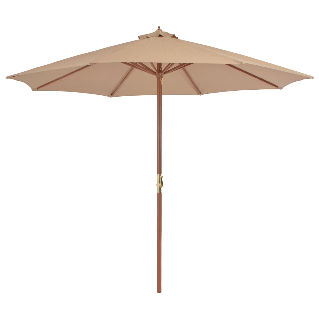Parasol met houten paal 300 cm taupe is nu te koop bij PeponiXL, paradijselijk wonen!