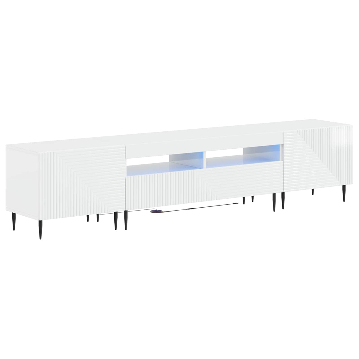 3-delige LED TV-kast Hoogglans Wit Bewerkt hout is nu te koop bij PeponiXL, paradijselijk wonen!