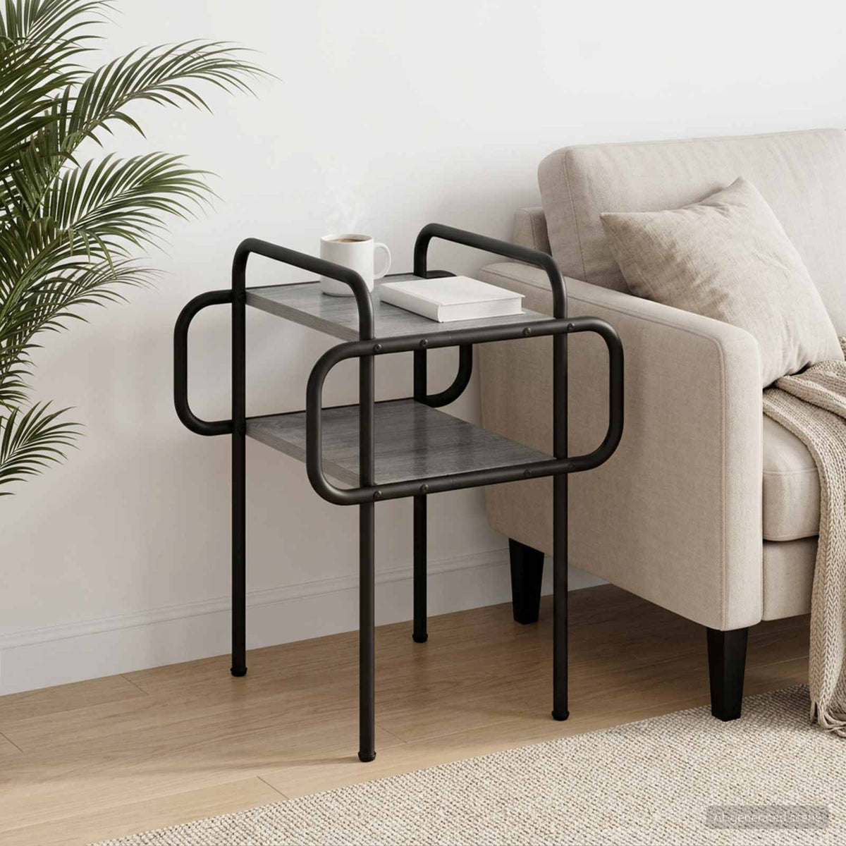 Salontafel Grijs Sonoma 40 x 40 x 51 cm Bewerkt hout is nu te koop bij PeponiXL, paradijselijk wonen!