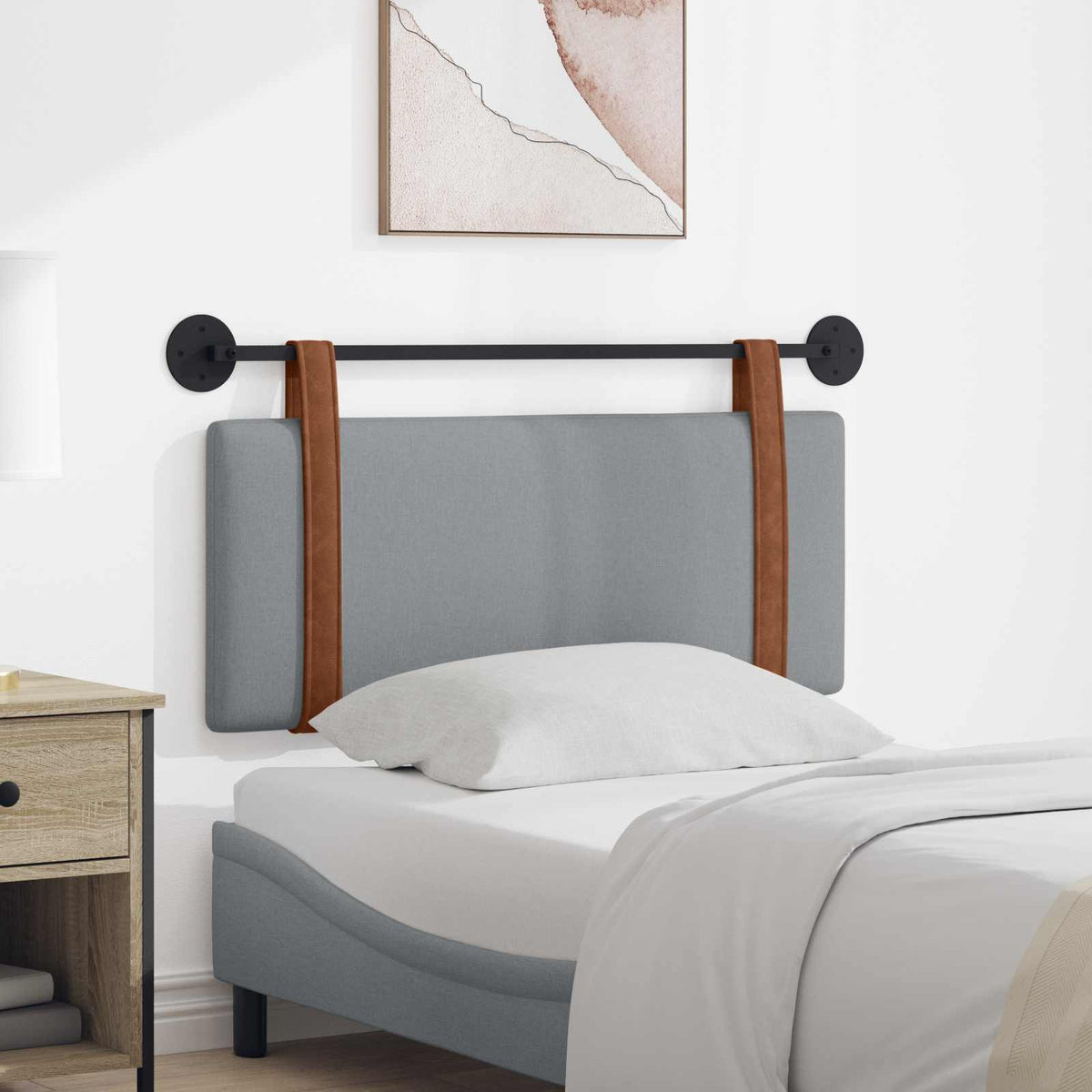 Hangend hoofdbord Lichtgrijs Antiek PU is nu te koop bij PeponiXL, paradijselijk wonen!