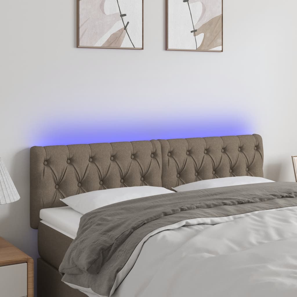 Hoofdbord LED 160x7x78/88 cm stof taupe is nu te koop bij PeponiXL, paradijselijk wonen!