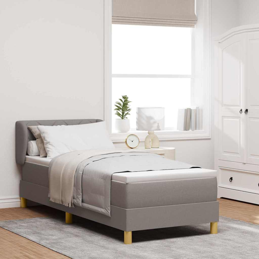 Boxspringbed met matras met hoofdeinde Taupe 80 x 200 cm Stof is nu te koop bij PeponiXL, paradijselijk wonen!