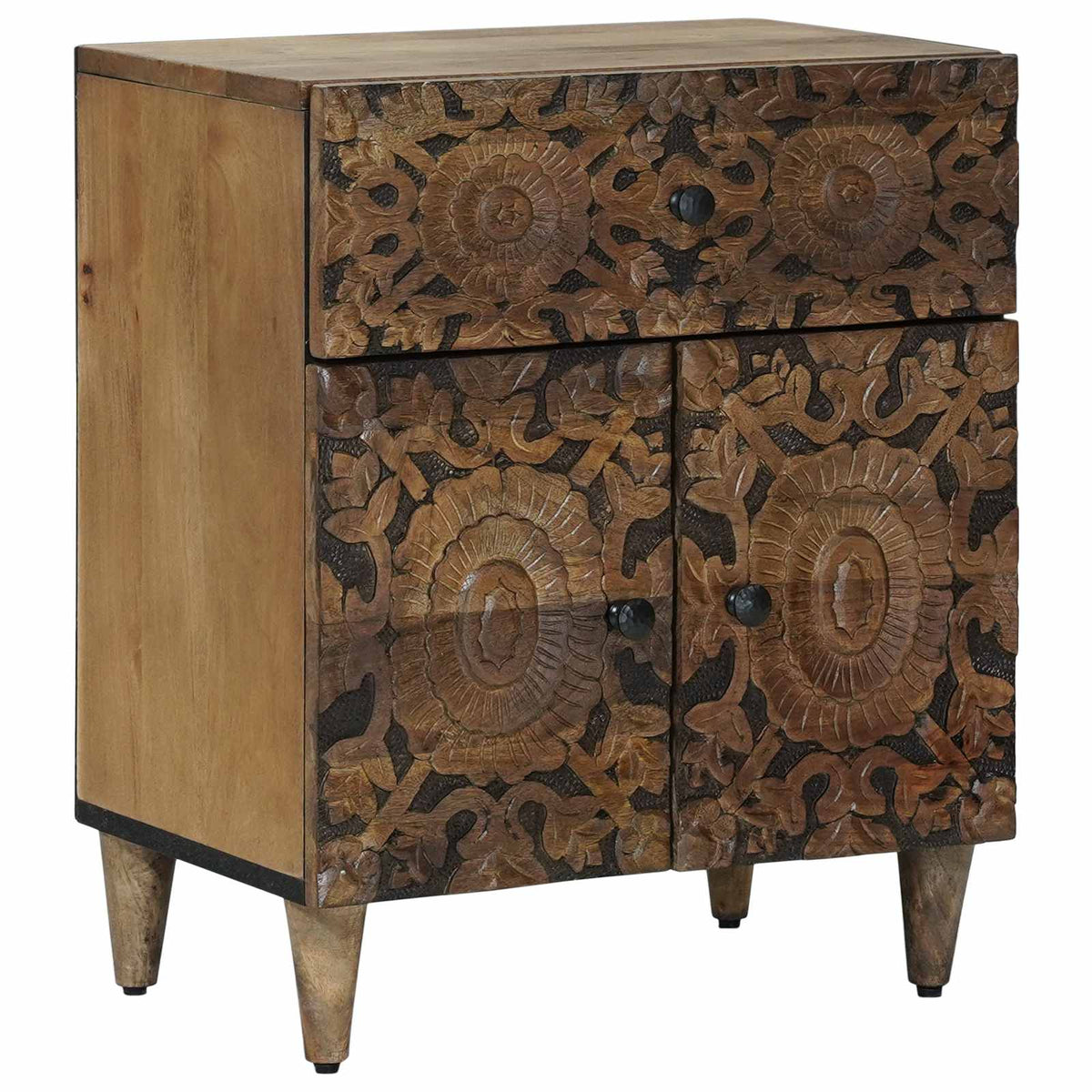 Bed kast met lade Bruin 50 x 33 x 60 cm Massief Mango Hout is nu te koop bij PeponiXL, paradijselijk wonen!