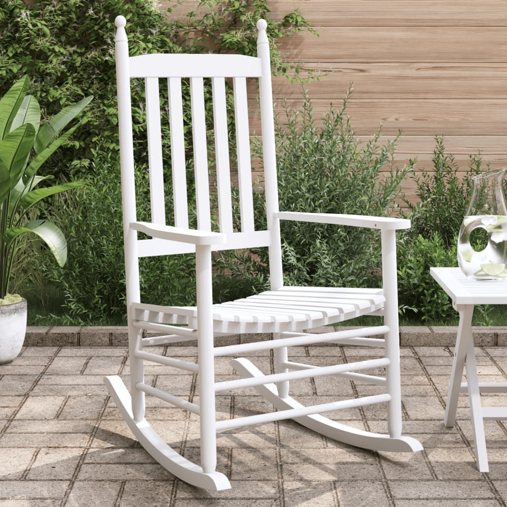 Schommelstoelen met gebogen zitting 2 st massief vurenhout wit is nu te koop bij PeponiXL, paradijselijk wonen!
