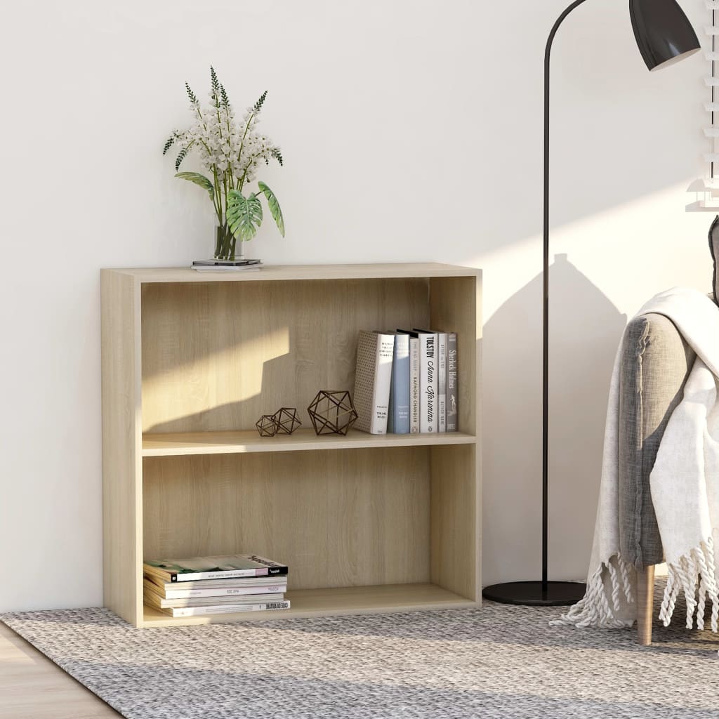 Boekenkast 80x30x76,5 cm bewerkt hout sonoma eikenkleurig is nu te koop bij PeponiXL, paradijselijk wonen!