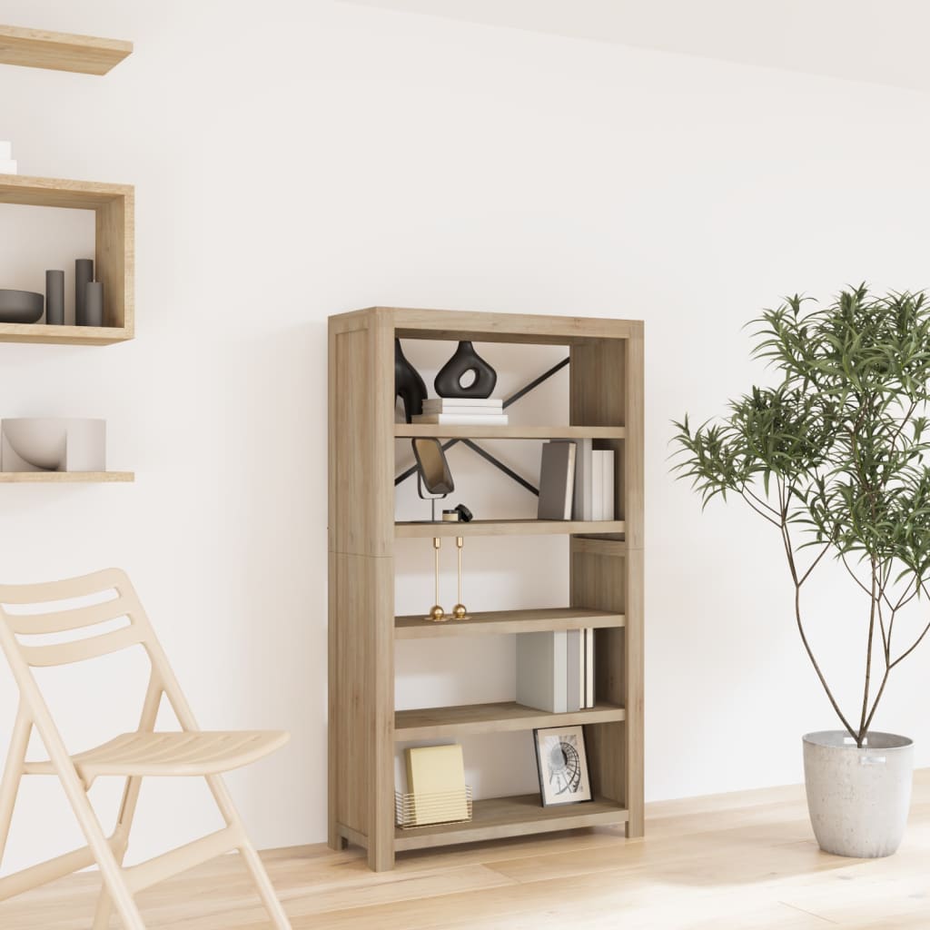 Boekenkast met 5 schappen 80x30x140 cm massief acaciahout is nu te koop bij PeponiXL, paradijselijk wonen!