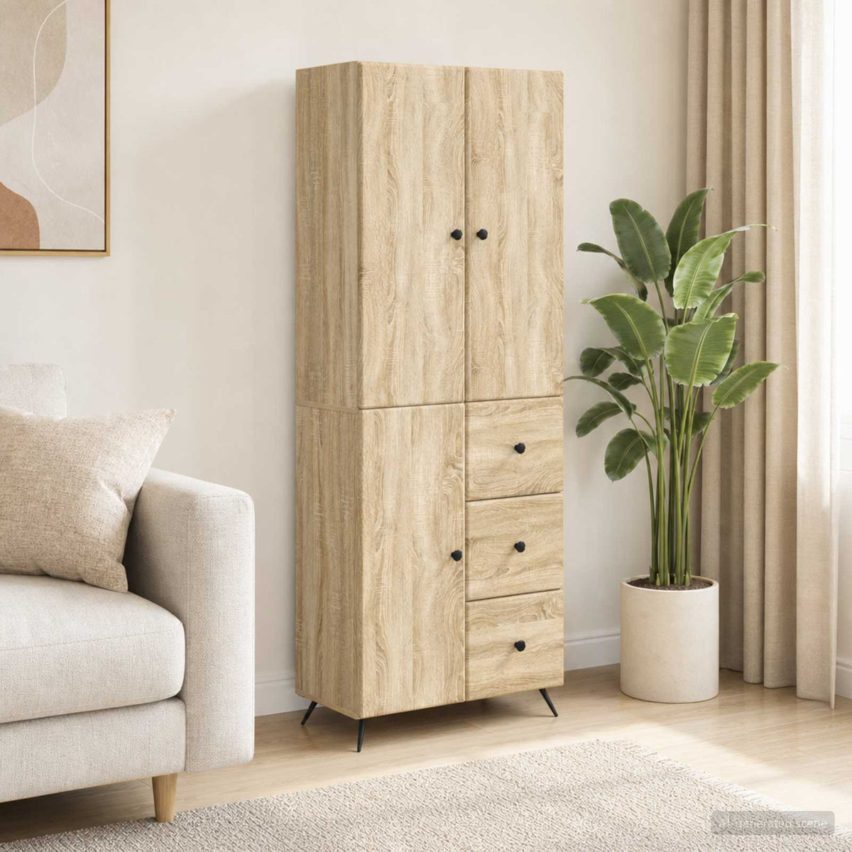 Kastenset 2 pcs Sonoma Eiken Bewerkt hout is nu te koop bij PeponiXL, paradijselijk wonen!