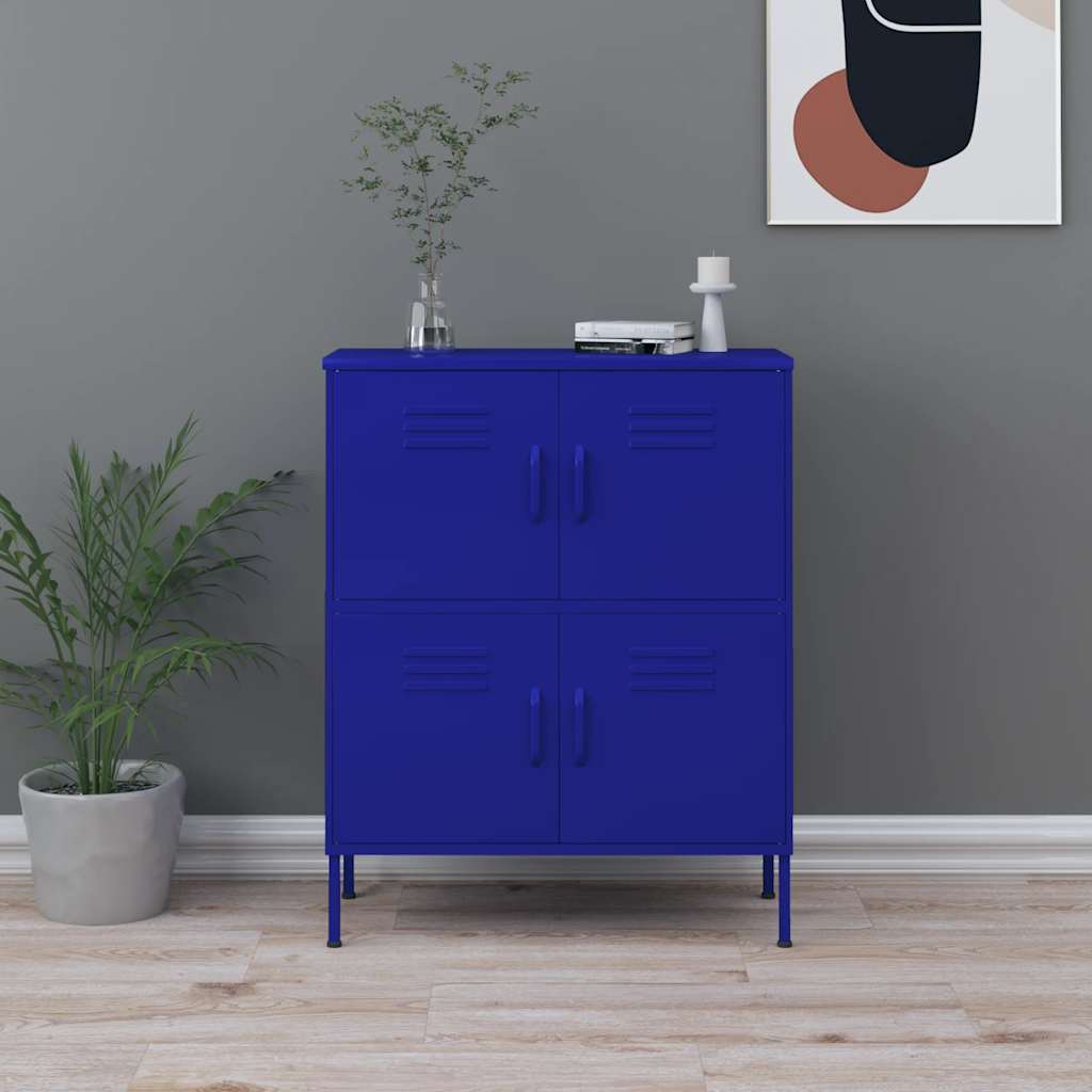 Opbergkast 80x35x101,5 cm staal marineblauw is nu te koop bij PeponiXL, paradijselijk wonen!