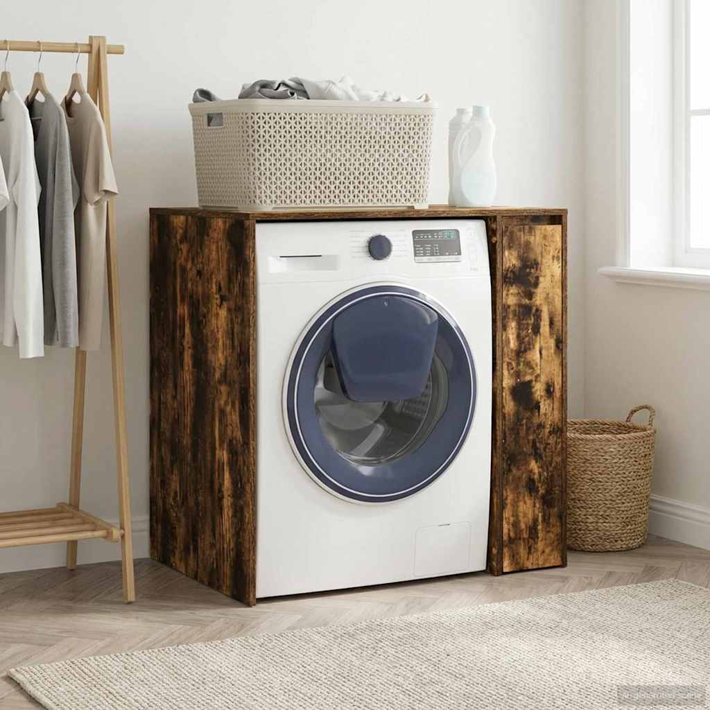 Wasmachinekast Gerookt eiken 87 x 60 x 89 cm Bewerkt hout is nu te koop bij PeponiXL, paradijselijk wonen!