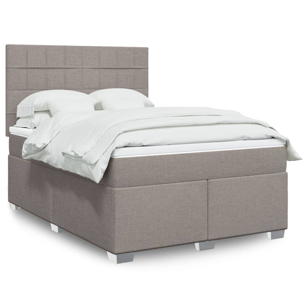 Boxspring met matras stof taupe 140x200 cm is nu te koop bij PeponiXL, paradijselijk wonen!