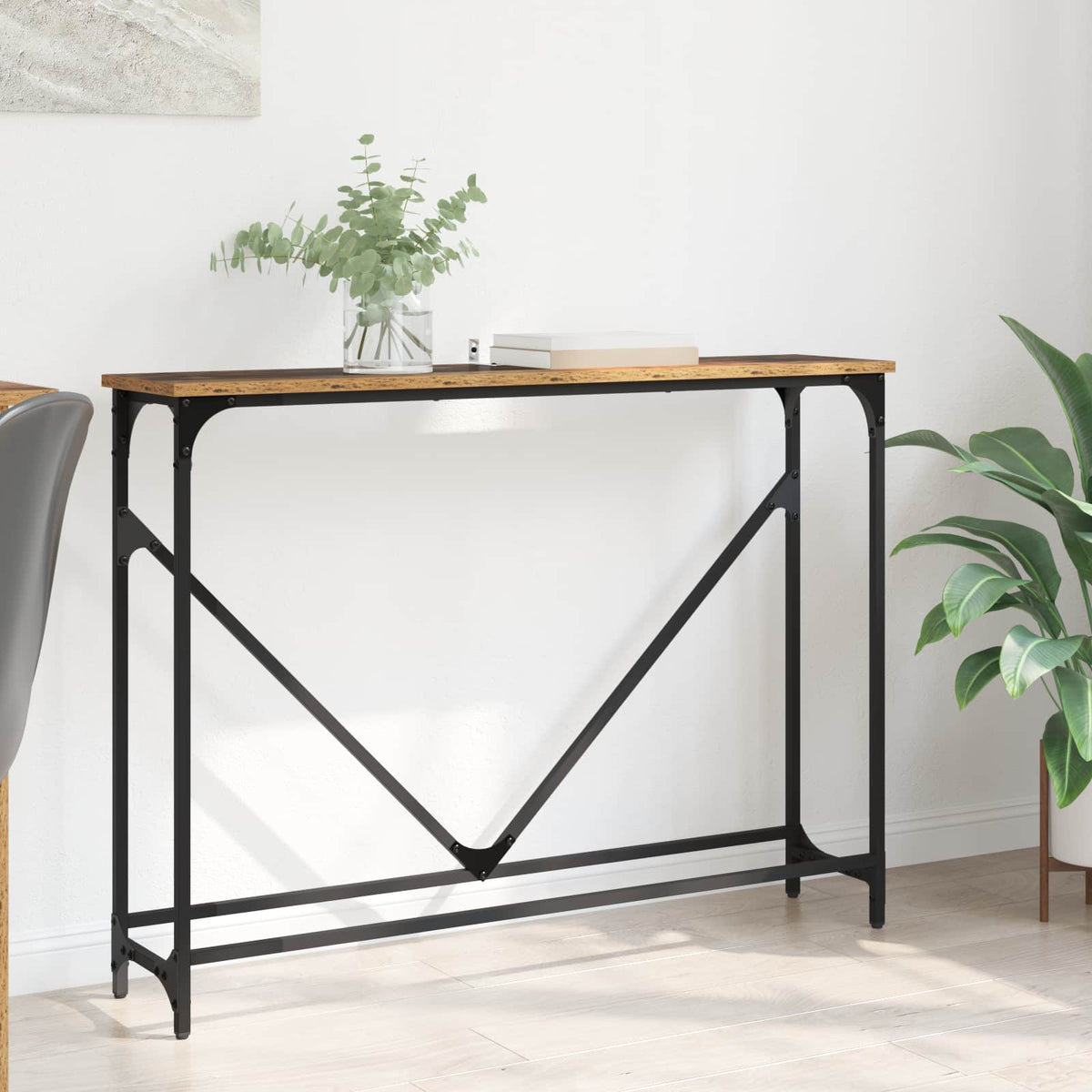 Wandtafel Oud Hout 102 x 23 x 75 cm Bewerkt hout is nu te koop bij PeponiXL, paradijselijk wonen!