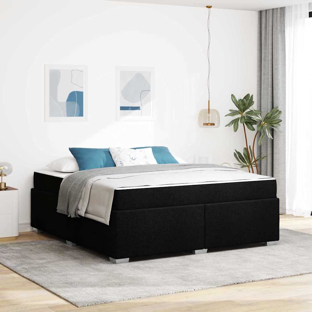 Bedframe met matras Zwart 180 x 200 cm Stof is nu te koop bij PeponiXL, paradijselijk wonen!