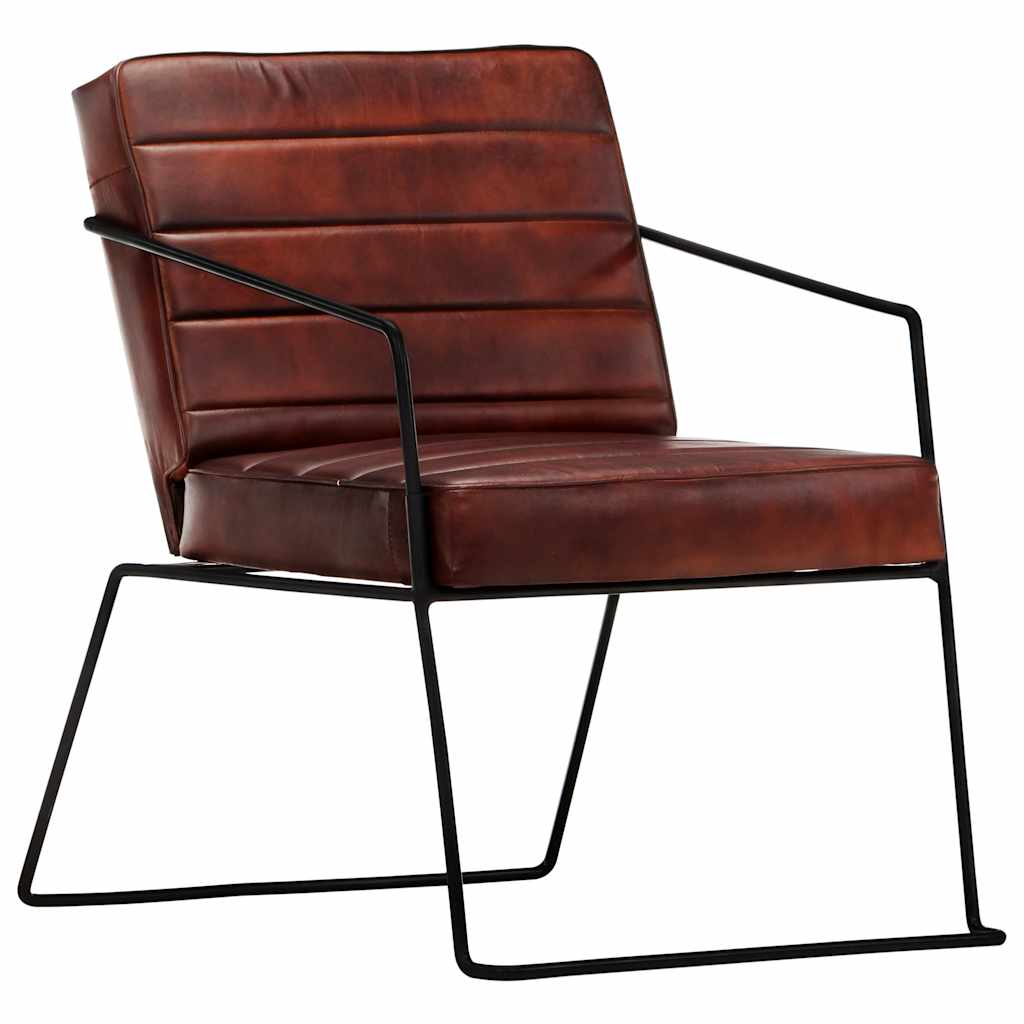 Fauteuil echt leer donkerbruin is nu te koop bij PeponiXL, paradijselijk wonen!