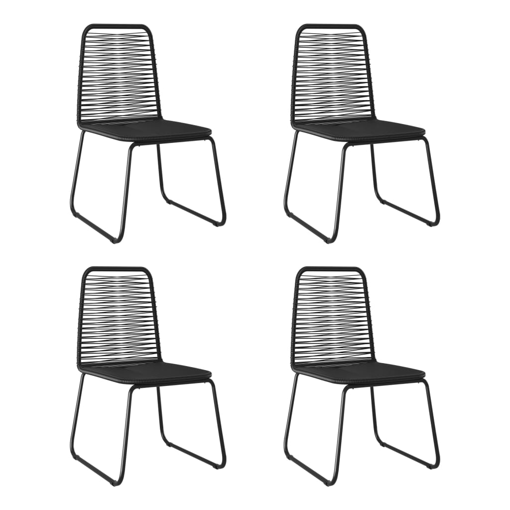 Tuinstoelen 4 st poly rattan zwart is nu te koop bij PeponiXL, paradijselijk wonen!