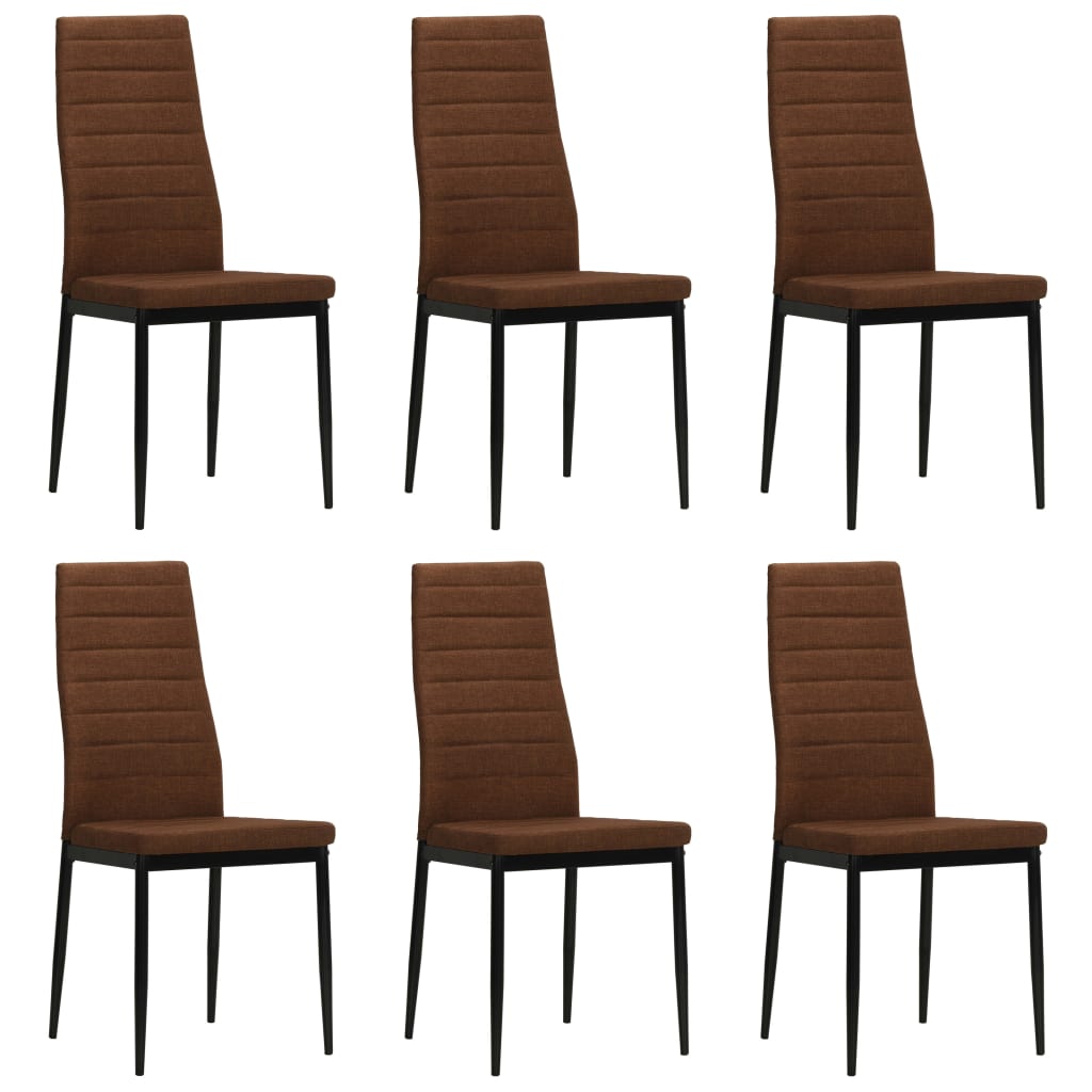 Eetkamerstoelen 6 st stof bruin is nu te koop bij PeponiXL, paradijselijk wonen!