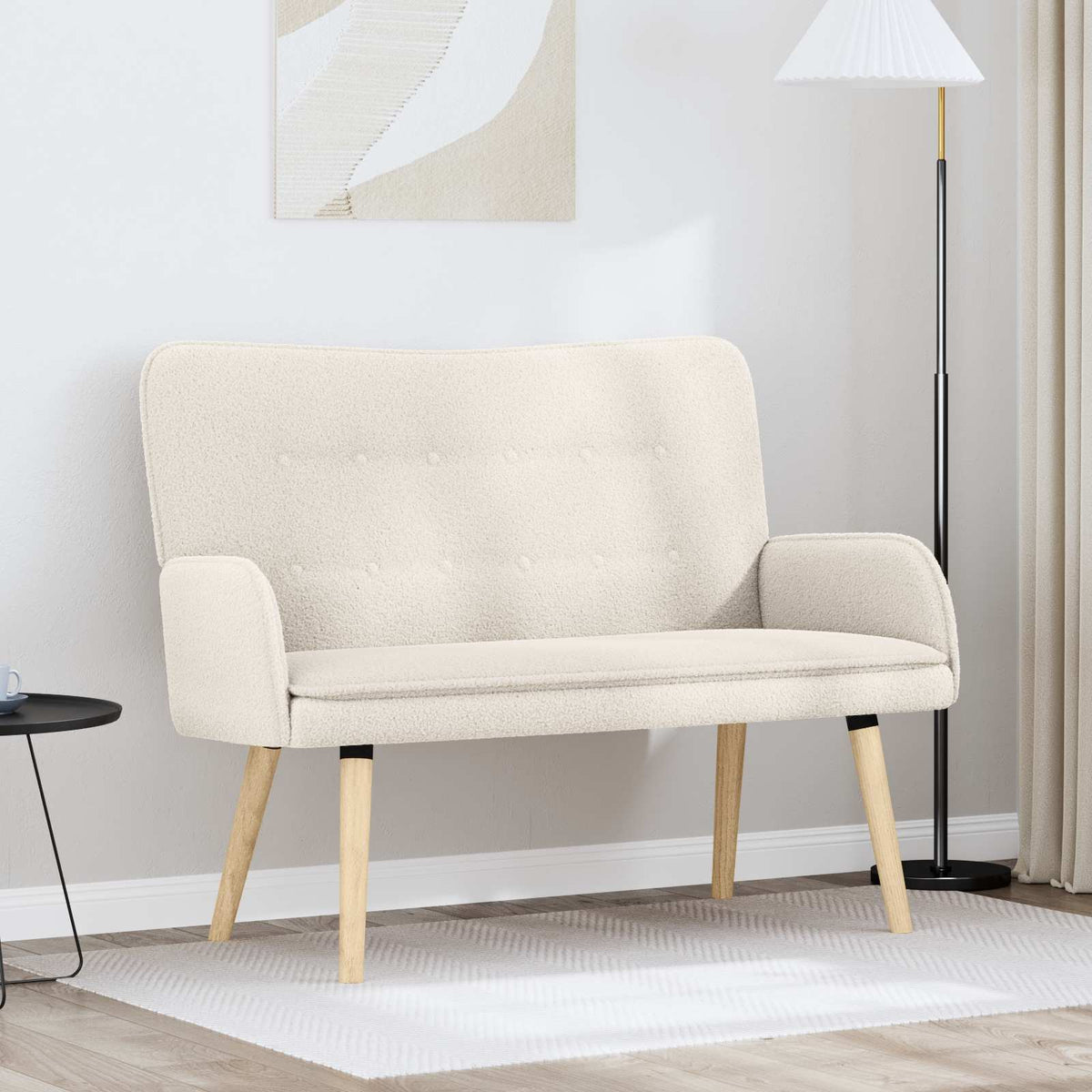 2-Zits Sofa Crèmekleurig 115 x 61 x 87 cm Bouclé is nu te koop bij PeponiXL, paradijselijk wonen!
