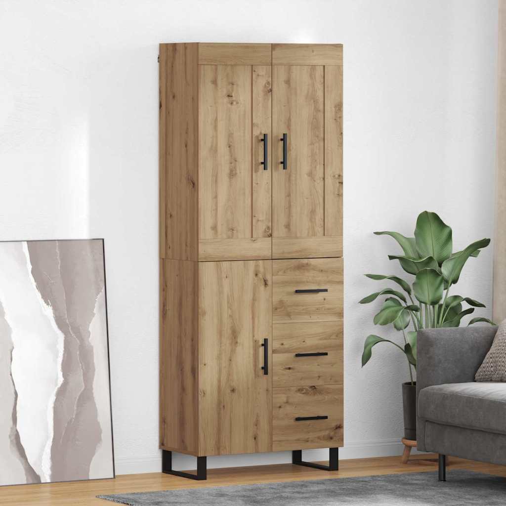 Hoge kast Artisan Eiken 69,5 x 34 x 180 cm Bewerkt hout is nu te koop bij PeponiXL, paradijselijk wonen!