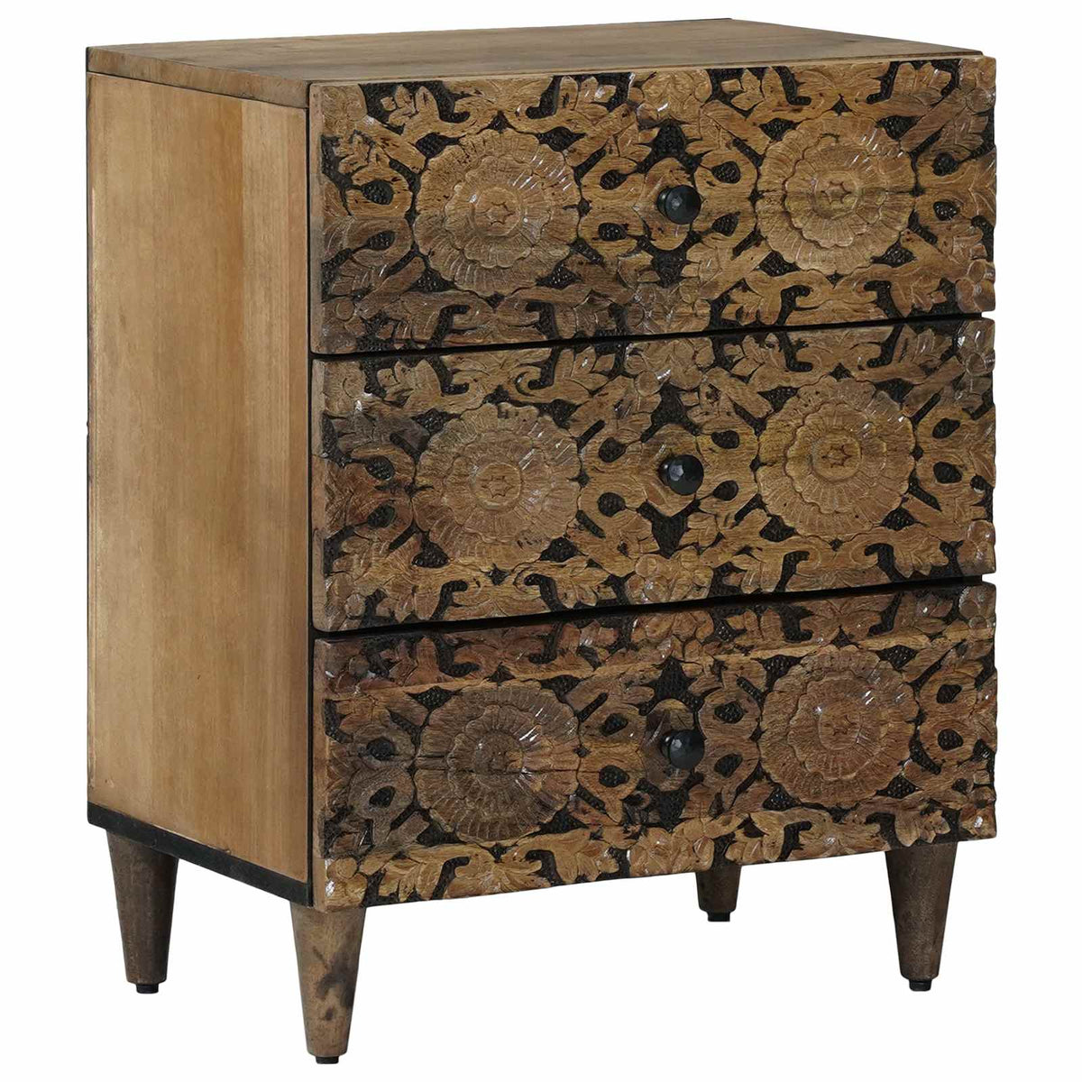 Bed kast met lade Bruin 50 x 33 x 60 cm Massief Mango Hout is nu te koop bij PeponiXL, paradijselijk wonen!